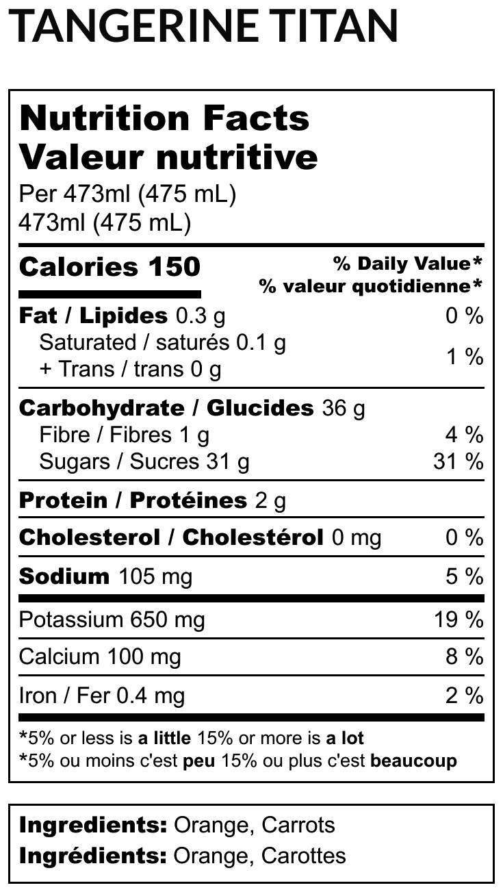 Tangerine Titan Juice (16oz)